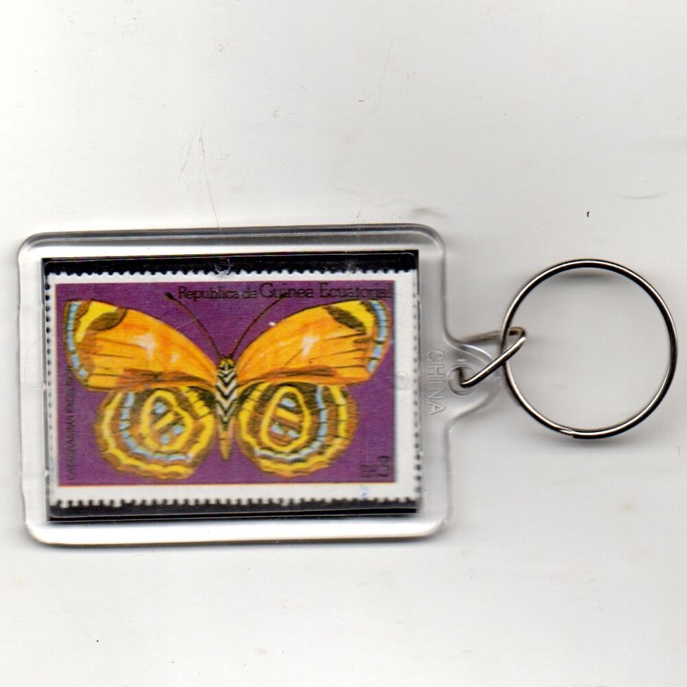 Colorful Butterfly Stamp Keyring